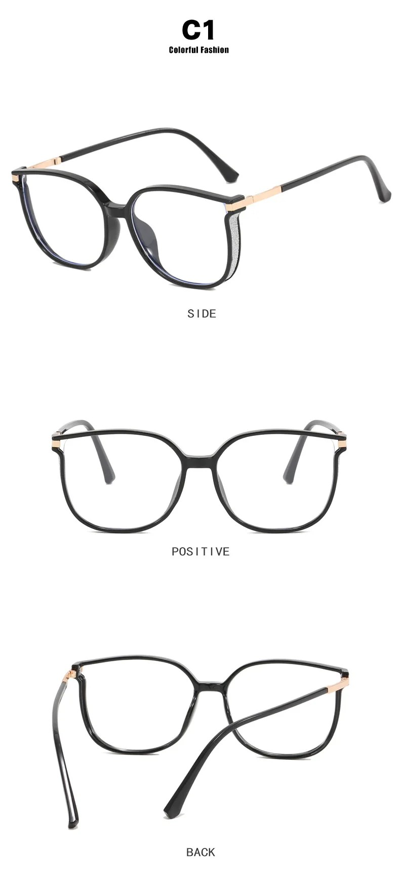 Anti-luz azul óculos de leitura, bloqueio luz azul, armação com glitter, lente de resina, óculos leve e confortável